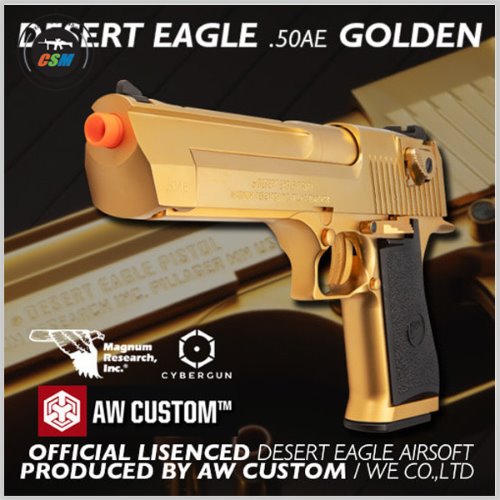[WE / AW Custom] DESERT EAGLE 50AE Golden + 사은품패키지 (풀메탈 가스건 데저트이글 골드버전)