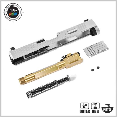 [스틸슬라이드세트] Flower Industries MKII Complete Upper Slide Set (Stainless Steel) for VFC Glock17 Gen5