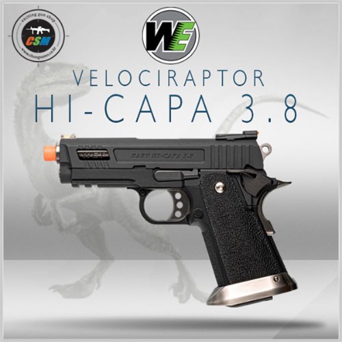 [WE] Hi-Capa 3.8 Velociraptor - BK + 사은품패키지 (풀메탈 GBB 하이카파 컴팩트권총)